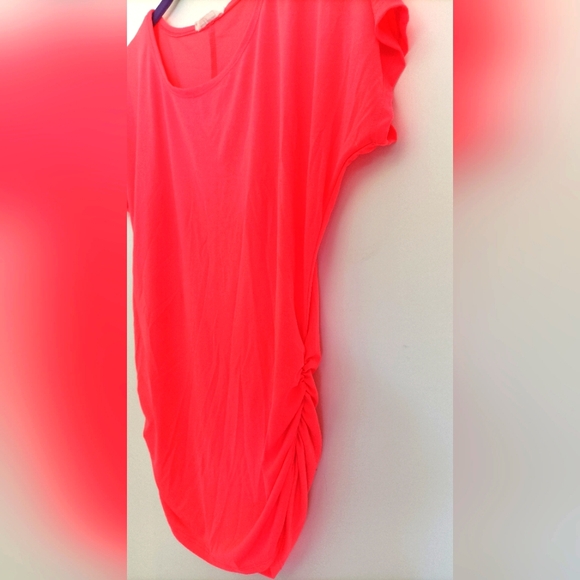 Bright Orange Salmon Stretchy Rauched "Daily Special" Top - Picture 4 of 7